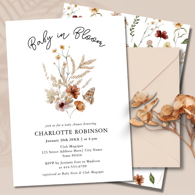 Invitación Bebé en el Baby Shower de la Primavera Floral de l (Subido por el creador)