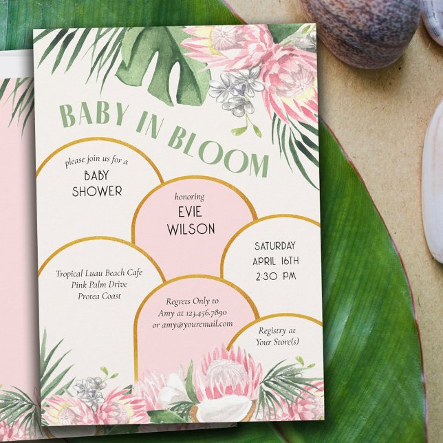 Invitación Bebé en el Baby Shower de Protesta Rosa del Arco d (Subido por el creador)