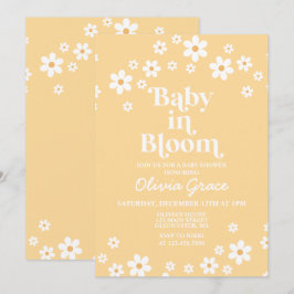 Invitación Bebé en el Baby Shower floral amarillo de Daisy en