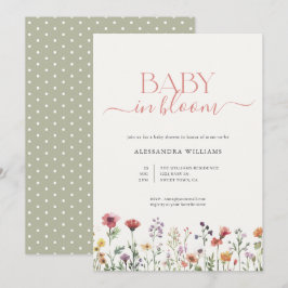 Invitación Bebé en el Baby Shower floral de Bloom
