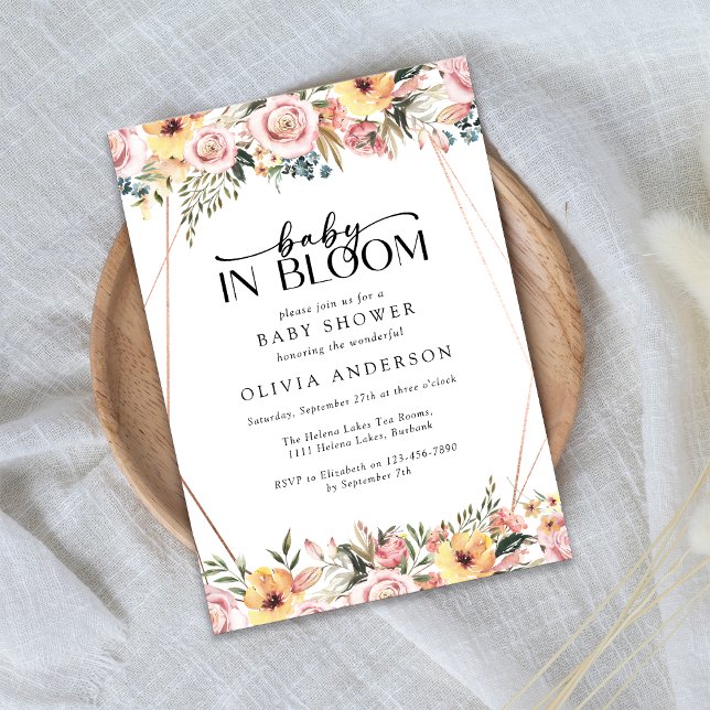 Invitación Bebé en el Baby Shower floral de Bloom (Subido por el creador)