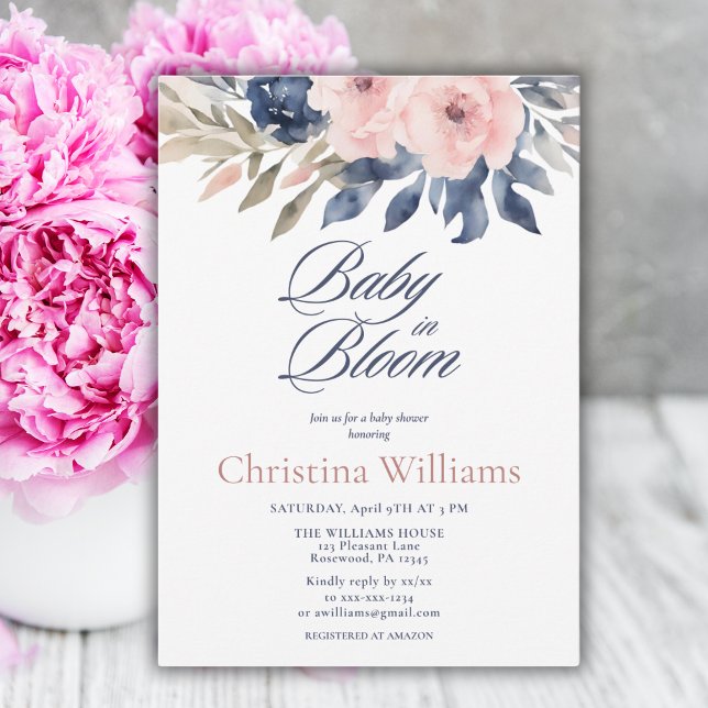 Invitación Bebé en el Baby Shower floral de Bloom (Subido por el creador)