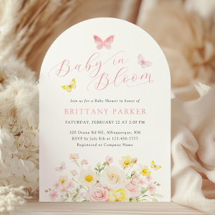 Invitación Bebé en el Baby Shower floral de Bloom Arch