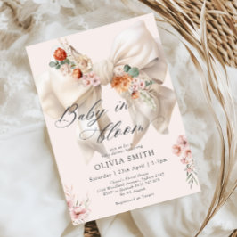 Invitación Bebé en el Baby Shower floral de Bow