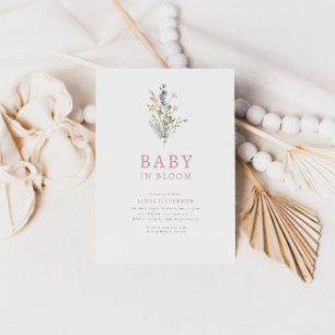 Invitación Bebé en el Baby Shower floral de la primavera flor