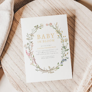 Invitación Bebé en el Baby Shower floral de la primavera flor
