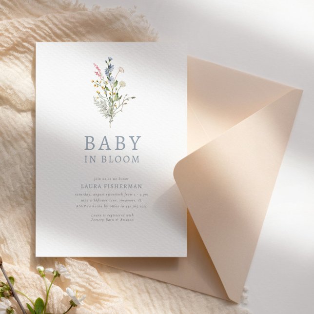 Invitación Bebé en el Baby Shower floral de la primavera flor (Subido por el creador)