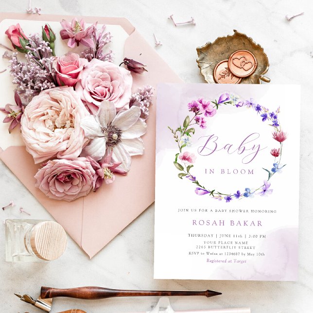 Invitación Bebé en el Baby Shower floral de la primavera flor (Subido por el creador)