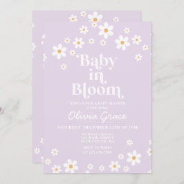 Invitación Bebé en el Baby Shower retro de Daisy Lavender