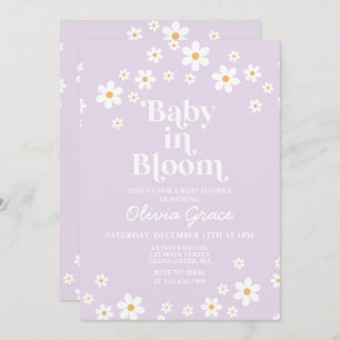 Invitación Bebé en el Baby Shower retro de Daisy Lavender