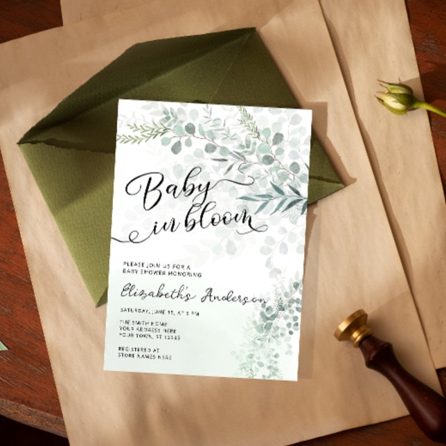 Invitación Bebé en el Baby Shower verde de Sage (Subido por el creador)