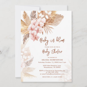 Invitación Bebé en el Bloom Pampas Chica de Boho Grass Boho B