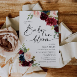 Invitación Bebé en el Boom Boho Borgoña Rubor Baby Shower