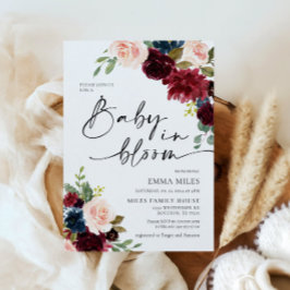 Invitación Bebé en el Boom Boho Borgoña Rubor Baby Shower