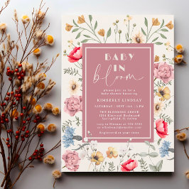Invitación Bebé en el Chica de Flor Silvestre Bloom Baby Show