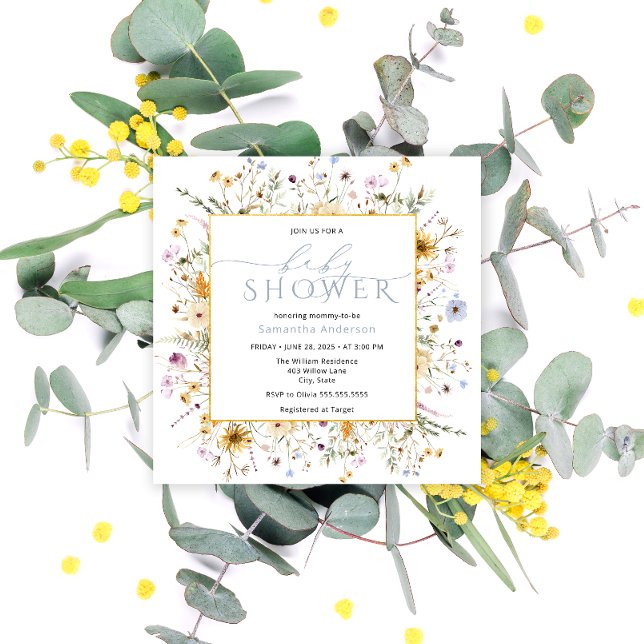 Invitación Bebé en el Chica de flores silvestres en Bloom Bab (Subido por el creador)