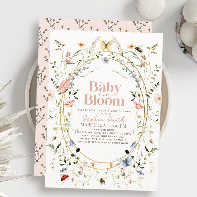 Invitación Bebé en el Chica de flores silvestres en Bloom Bab (Subido por el creador)