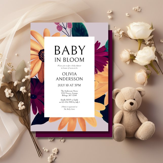 Invitación Bebé En El Chica Floral De Bloom Baby Shower (Subido por el creador)