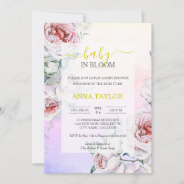 Invitación Bebé en el elegante Baby Shower rosa floral