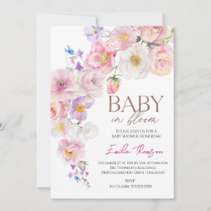 Invitación Bebé en el Fiesta de Baby Shower Bloom Wildflowers