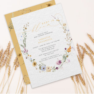 Invitación Bebé en el floreciente Baby Shower de flor silvest