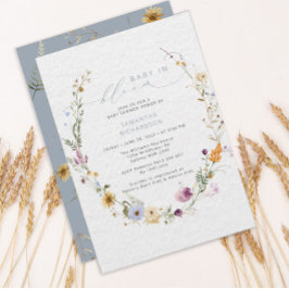 Invitación Bebé en el floreciente Baby Shower de flor silvest