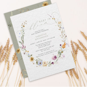 Invitación Bebé en el floreciente Baby Shower de flor silvest