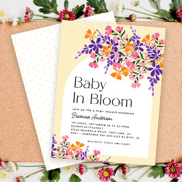 Invitación Bebé en el floreciente Baby Shower de las flores d