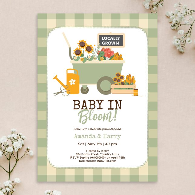 Invitación Bebé en el floreciente Baby Shower de mercado loca (Subido por el creador)