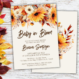 Invitación Bebé en el floreciente Baby Shower de otoño en Bei