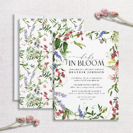 Invitación Bebé en el floreciente Baby Shower de verano