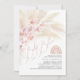 Invitación Bebé en el floreciente Baby Shower del arcoiris de