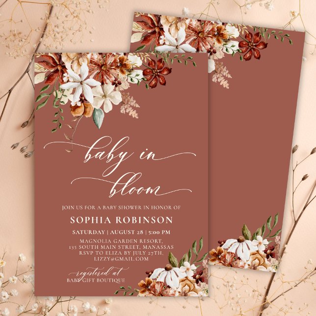 Invitación Bebé en el florecimiento de flores silvestres en B (Subido por el creador)