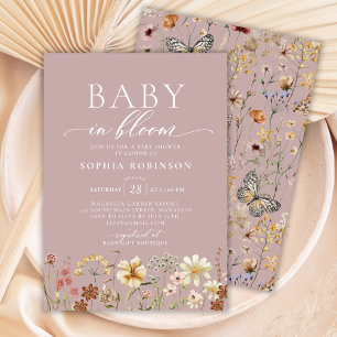 Invitación Bebé en el florecimiento de la flor silvestre Baby