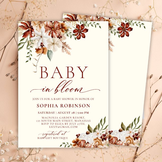 Invitación Bebé en el florecimiento de la flor silvestre Baby (Subido por el creador)