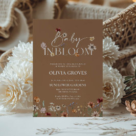 Invitación Bebé en el florecimiento de la flora silvestre Ter