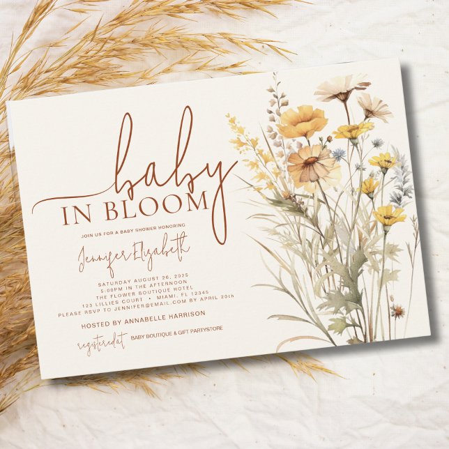 Invitación Bebé en el florecimiento silvestre Baby Shower (Subido por el creador)