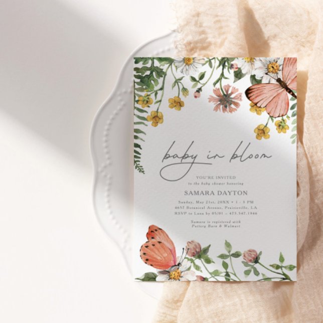 Invitación Bebé en el florecimiento silvestre Baby Shower (Subido por el creador)