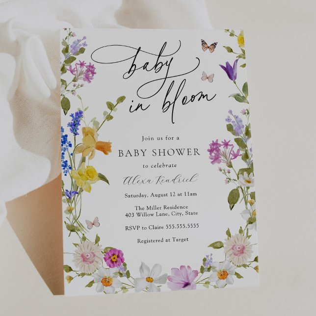 Invitación Bebé en el florecimiento silvestre Baby Shower (Subido por el creador)