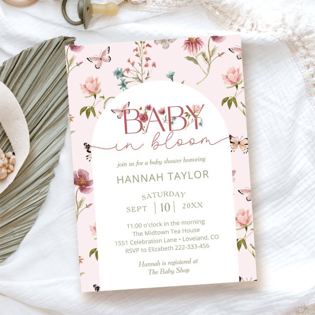 Invitación Bebé en el florecimiento silvestre Baby Shower (Subido por el creador)