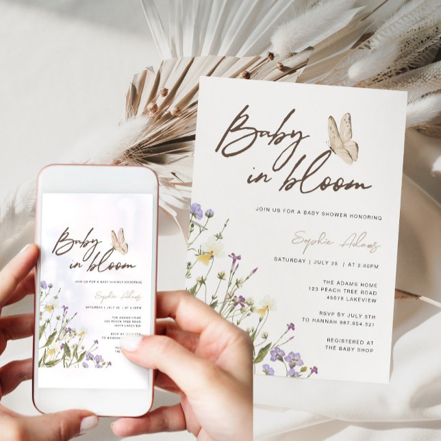 Invitación Bebé en el florecimiento silvestre Baby Shower (Subido por el creador)