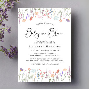 Invitación Bebé en el florecimiento silvestre Baby Shower
