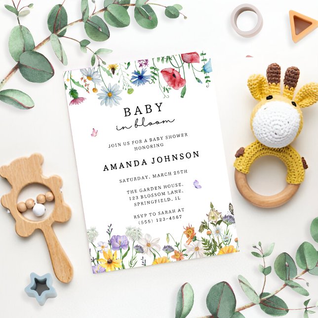 Invitación Bebé en el florecimiento silvestre Baby Shower (Subido por el creador)
