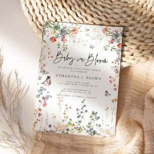 Invitación Bebé en el florecimiento silvestre Baby Shower