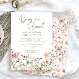 Invitación Bebé en el florecimiento silvestre Baby Shower