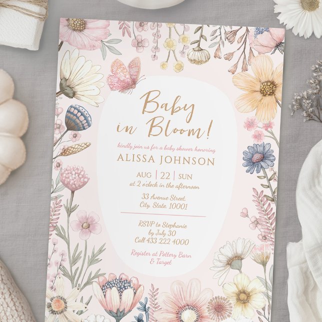 Invitación Bebé en el florecimiento silvestre Baby Shower (Subido por el creador)