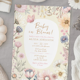 Invitación Bebé en el florecimiento silvestre Baby Shower