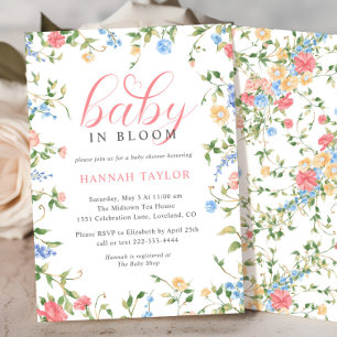 Invitación Bebé en el florecimiento silvestre Baby Shower