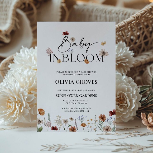 Invitación Bebé en el florecimiento silvestre Baby Shower (Subido por el creador)