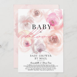 Invitación Bebé en el Rosa acuático de Bloom Baby Shower por 